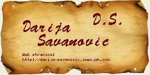 Darija Savanović vizit kartica